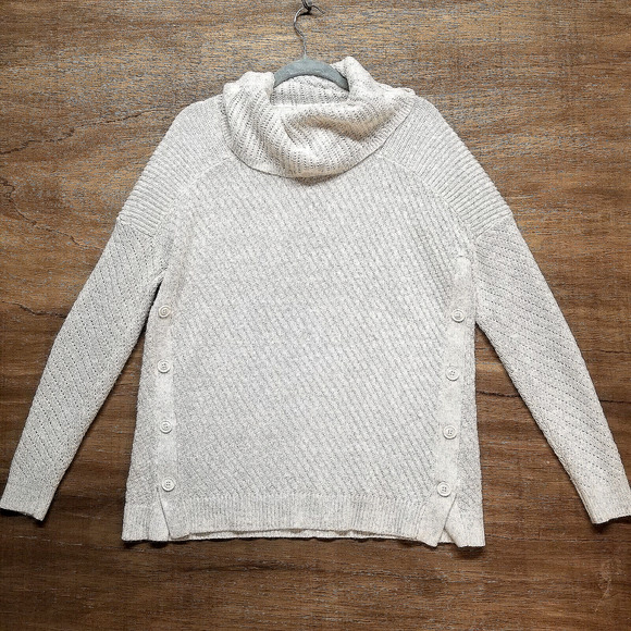 St John's Bay Woman's Size S Sweater Off White Gold Threads Buttons Cottagecore - Picture 1 of 8